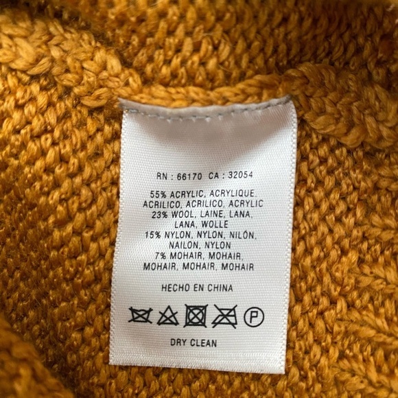 Anthropologie Angel of the North Waffle Knit Cowl Neck Sz. S Wool Mohair Sweater - Picture 5 of 11